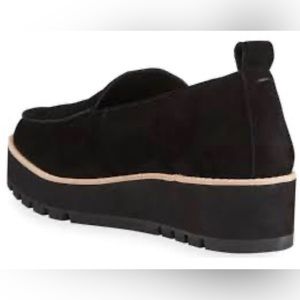 Eileen Fisher Ells Smooth Leather Loafer Wedge Black Size 5.5
